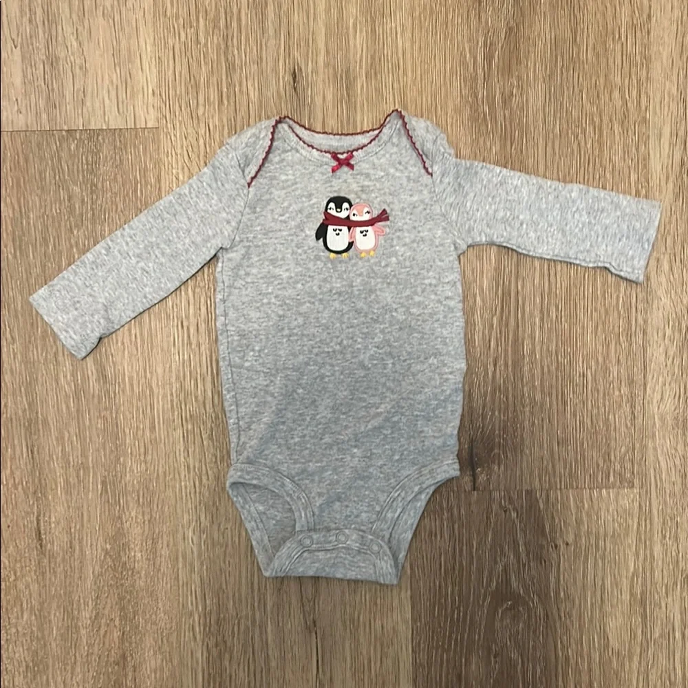 Carter's Gray Penguin Bodysuit One Piece